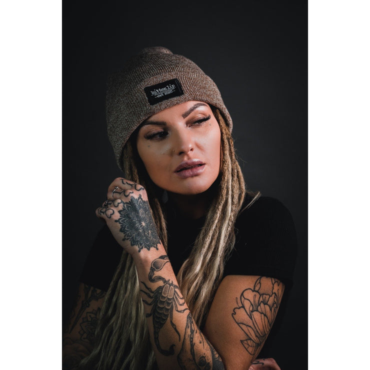 Bitten Lip Beanie - Oatmeal